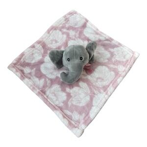 Lila & Jack Elephant Lovey Security Blanket Pink Floral Plush Comforter One Size